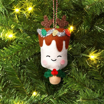 6" Christmas Fabric Ice Cream Bar Ornament - Wondershop™