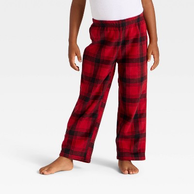  Toddler Plaid Microfleece Holiday Matching Family Pajama Pants - Wondershop™ Red/Black