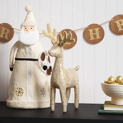 18" Sequined Fabric Deer Animal Sculpture - Wondershop™ Gold