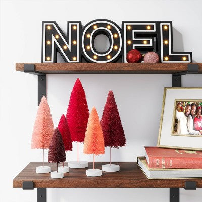  16"x4.75" Battery Operated Lit Wood 'Noel' Tabletop Sign - Wondershop™ Black