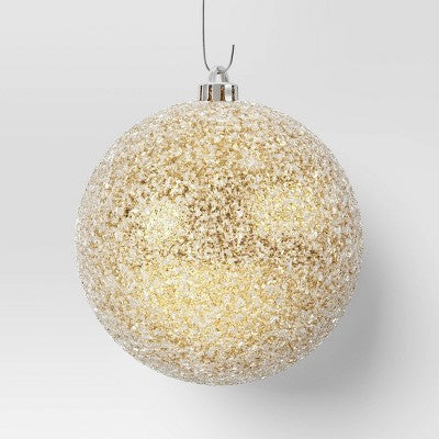  9ct 100mm Christmas Ornament Set Iced Green/Champagne/Red - Wondershop™