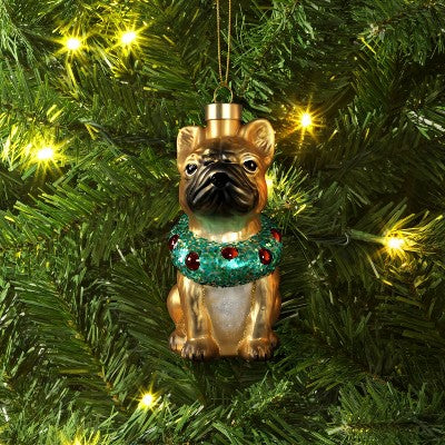  4" Christmas Glass Bulldog Ornament - Wondershop™