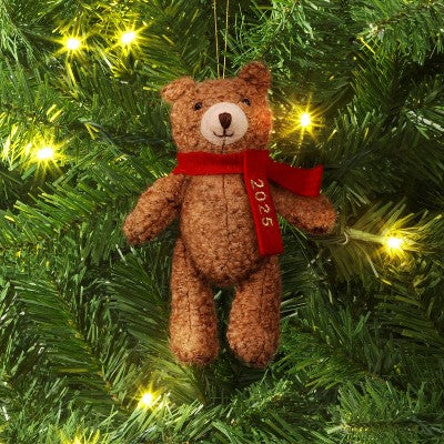  Christmas Fabric Bear Ornament - Wondershop™