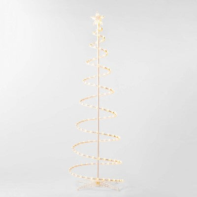  6' Incandescent Spiral Tree Christmas Novelty Sculpture Light White - Wondershop™
