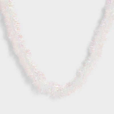  30ct LED Dewdrop With Iridescent Tinsel Christmas Indoor Novelty String Lights Warm White With Silver Wire - Wondershop™