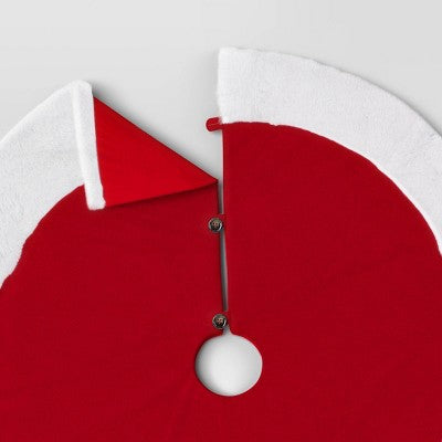  Christmas Plush With Fur Trim Tree Skirt Red And White - Wondershop™