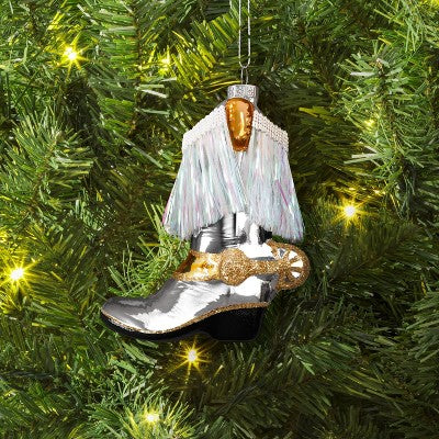  Christmas Glass Cowboy Boot Ornament - Wondershop™
