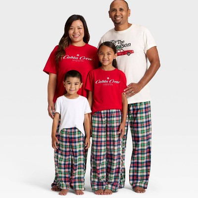  Kids' "Cabin Crew" Short Sleeve Holiday Matching Family Pajama Shirt - Wondershop™ Red