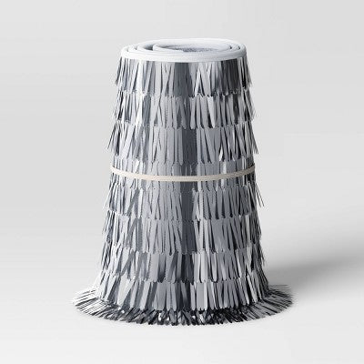  Christmas Mirrored Metallic Fringe Fabric Tree Collar Silver - Wondershop™