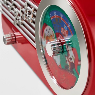  6" Retro North Pole Radio Decorative Figurine Red - Wondershop™