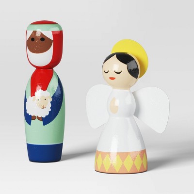  9pc Wood Christmas Nativity Scene Figurine Set - Wondershop™