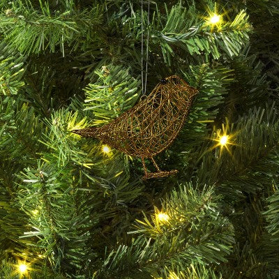  Christmas Wire Wrapped Bird Ornament Gold - Wondershop™