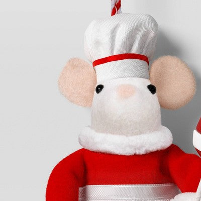  Christmas Felted Wool Mouse Lollipop Chef Ornament - Wondershop™
