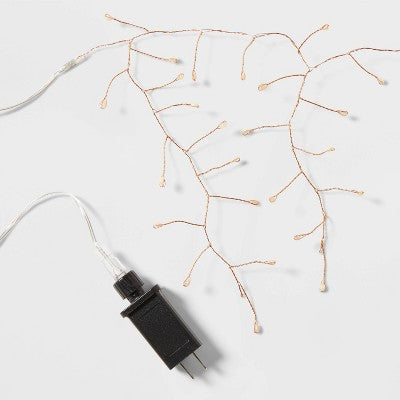  164ct LED High Density Dewdrop Garland Christmas Icicle Lights Warm White With Copper Wire - Wondershop™