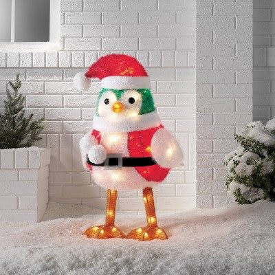  Incandescent Tinsel Santa Bird Christmas Novelty Sculpture Light With Clear Color Light Bulb - Wondershop™