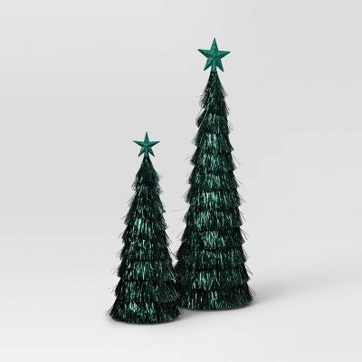  2pk Christmas 18" And 12" Tinsel Trees - Wondershop™