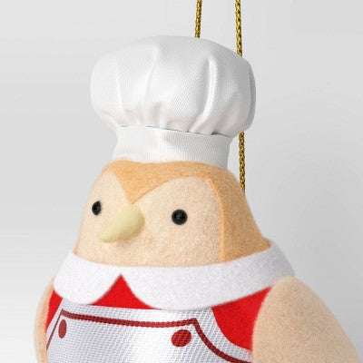  Christmas Fabric Chef Bird Ornament - Wondershop™