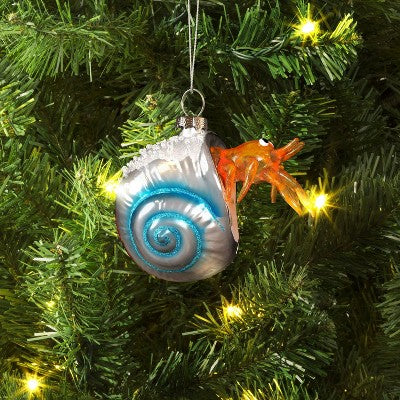  Christmas Glass Hermit Crab Ornament - Wondershop™