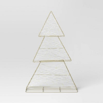  LED Champagne Metal Tree Christmas Novelty Sculpture Light With White Color Light Bulb - Wondershop™