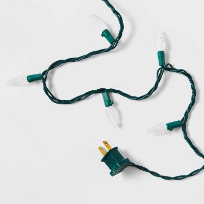  150ct LED C6 Faceted Christmas String Lights Warm White With Green Wire - Wondershop™