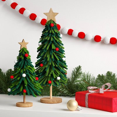  14.75" Christmas Fabric Tree Decor Green - Wondershop™
