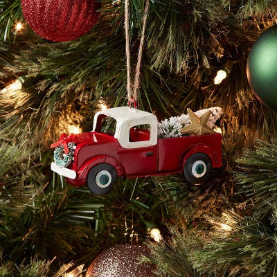  Christmas Truck Ornament Red - Wondershop™: Metal, Indoor, 2.25" Height: Metal, Indoor, 2.25" Height