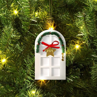 Christmas Wood Door Ornament White - Wondershop™