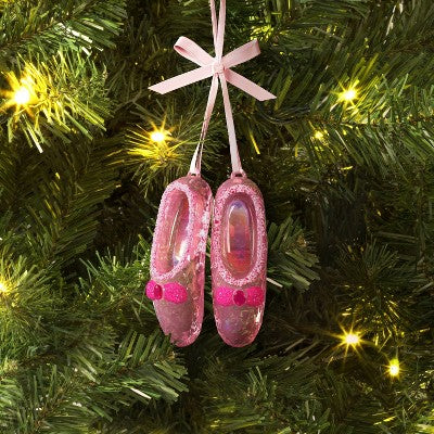  Christmas Pink Plastic Ballet Slippers Ornament - Wondershop™