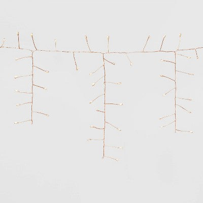  164ct LED High Density Dewdrop Garland Christmas Icicle Lights Warm White With Copper Wire - Wondershop™