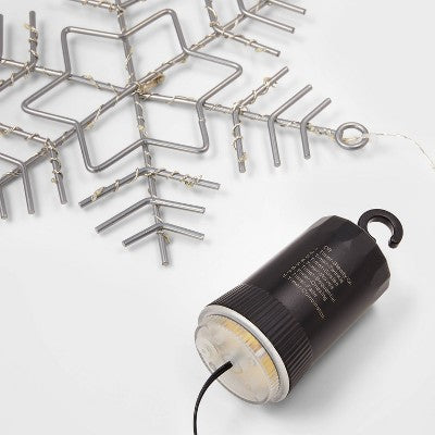  3pk Battery Operated LED Hanging Metal Snowflake Christmas Lights - Wondershop™: Indoor/Outdoor Use With Timer
