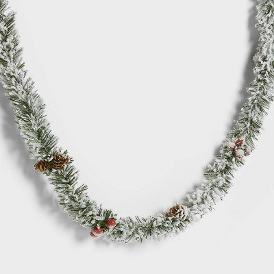  30ct LED Dewdrop With Flocked Greenery Christmas Indoor Novelty String Lights Warm White With Silver Wire - Wondershop™