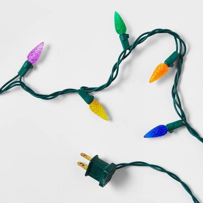  150ct LED C6 Faceted Christmas String Lights Spool Multicolor With Green Wire - Wondershop™