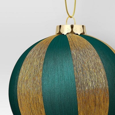  3.5" Christmas Thread Wrapping Ornament Emerald Green - Wondershop™