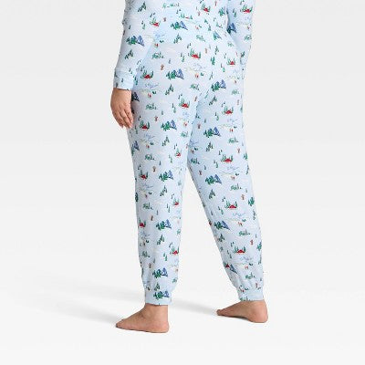  Women's "Tis The Ski-son!" Cozy Knit Holiday Matching Family Pajama Pants - Wondershop™ Blue