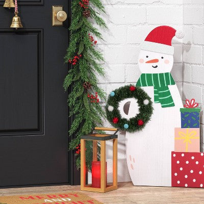  38" Snowman Christmas Porch Leaner And Greeter White - Wondershop™