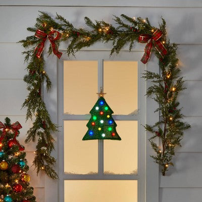  14.25" Battery Operated LED Tinsel Fabric Christmas Tree Novelty Light - Wondershop™