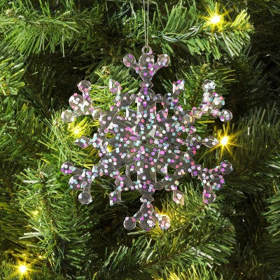 5" Christmas Iridescent Plastic Snowflake Ornament - Wondershop™