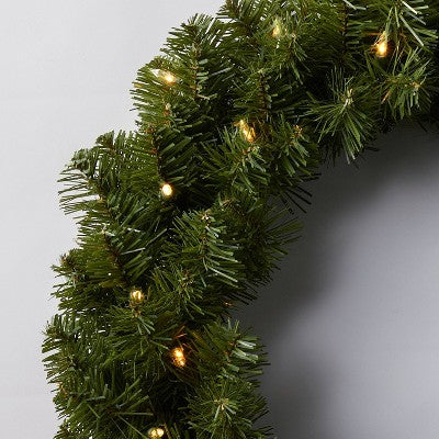  20" Pre-lit Pine Artificial Christmas Wreath Clear Lights - Wondershop™