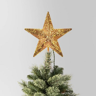  10" Pre-lit Faux Mercury Star Christmas Tree Topper - Wondershop™
