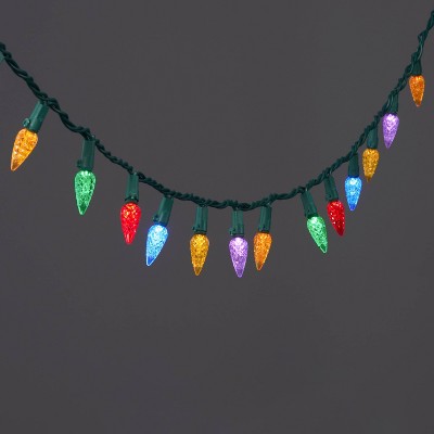  60ct LED C6 Faceted Christmas String Lights With Green Wire - Wondershop™