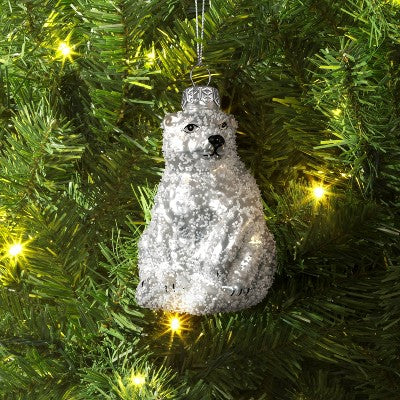  Christmas Glass Polar Bear Ornament - Wondershop™