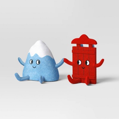  Christmas Felt Duo Figural Mountain And Sled - Wondershop™
