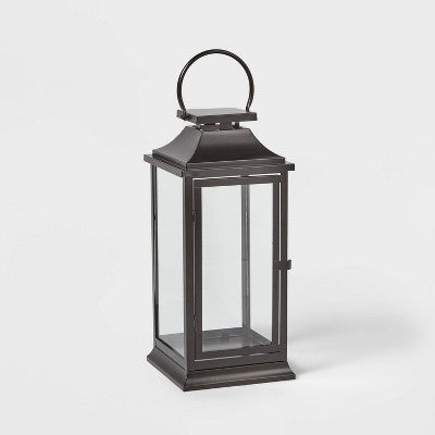  17" Decorative Metal Christmas Lantern Black - Wondershop™