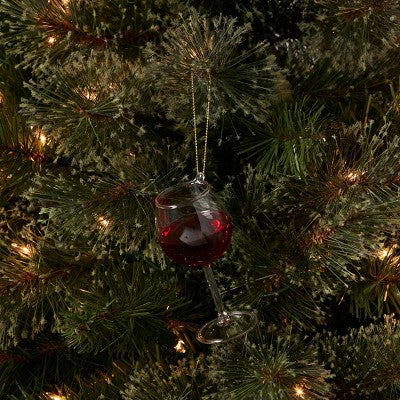  Wine Glass Christmas Tree Ornament Red - Wondershop™