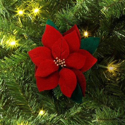  Christmas Fabric Poinsettia Ornament - Wondershop™