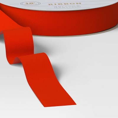  18' Christmas Fabric Ribbon Red Velvet - Wondershop™