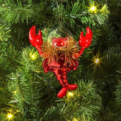  Christmas Lobster With Tinsel Collar Ornament - Wondershop™