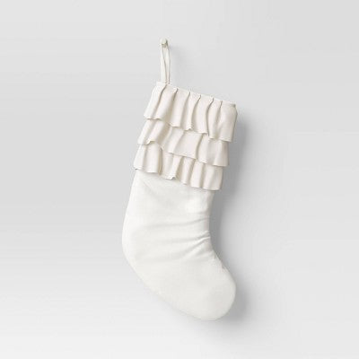  20" Velvet Stocking With Ruffles - Wondershop™
