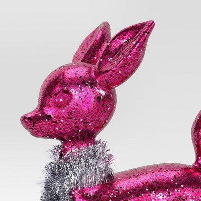  Christmas Plastic Deer Ornament Hot Pink - Wondershop™