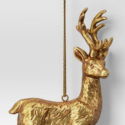  Christmas Resin Gold Reindeer Ornament - Wondershop™